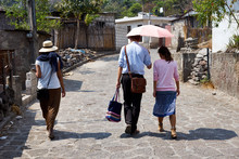 Missionaries In Guatemala / Evangelizers Of Holy Bible Going From House To House Preaching Publically