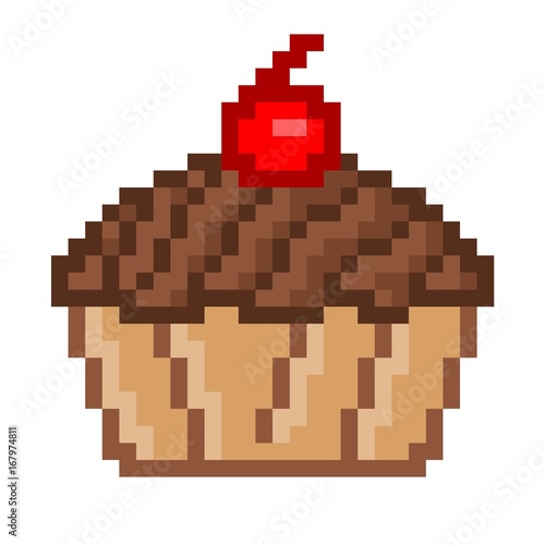 cupcake pixel art - Buy this stock illustration and explore similar