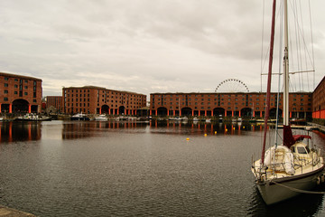 Wall Mural - Liverpool dock and yacht, boat