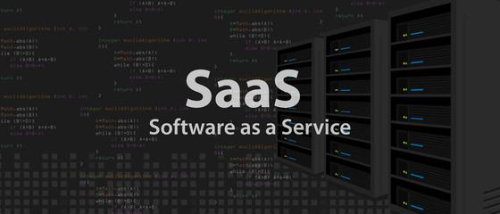 Canvas Print - SaaS Software as a service code line of programming internet application