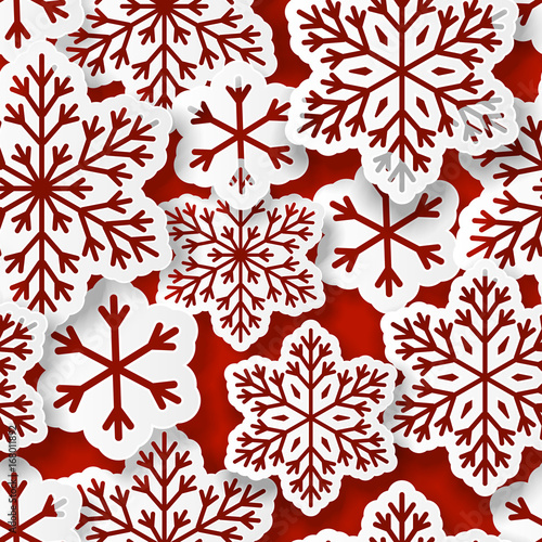 Materiał do szycia Nahtlose Muster mit Papier Schneeflocken