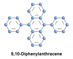 Poster - Diphenylanthracene is a polycyclic aromatic hydrocarbon. It is used as a sensitiser in chemiluminescence. In lightsticks it is used to produce blue light. 