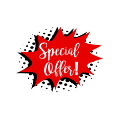 Canvas Print - comic wow with text special offer and retro shadow