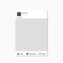 Wall Mural - Social network post frame vector illustration flat design