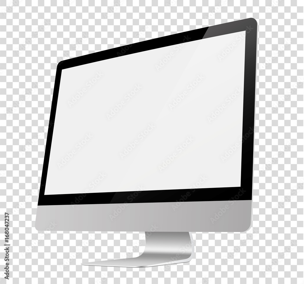 Screen computer monitor. Computer display isolated on white background - stock vector. - obrazy, fototapety, plakaty 
