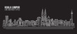 Cityscape Building Line art Vector Illustration design - Kuala Lumpur skyline