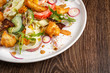 © serkucher - salad with fresh vegetables grilled veal and baked potatoes