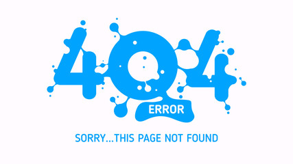 404 liquid error or page not found design graphic template website with white background