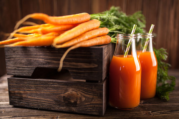 Fresh organic carrot juice