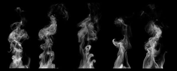 steam on black background