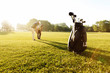 © Drobot Dean - Senior male coach teaching young sportsman how to play golf