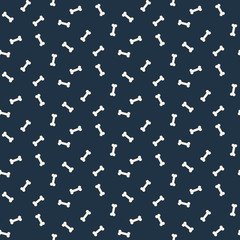 Bone vector blue and white seamless pattern. Dog cookie bones wrap texture design.