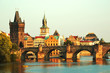 Prague Old town riverside and Charles bridge