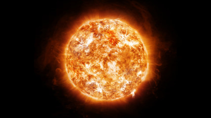 Wall Mural - coronary emissions and prominences on the sun in space