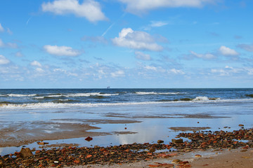 Wall Mural - Sea beach, shallow water.