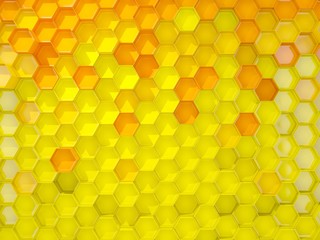 Wall Mural - Yellow background with hexagon pattern