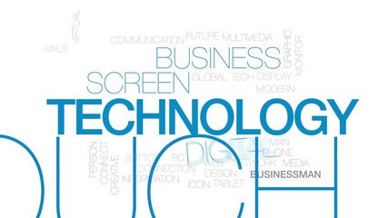 Wall Mural - technology animated word cloud, text design animation. kinetic typography.