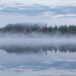 © Juhku - Calm foggy lake scape summer night