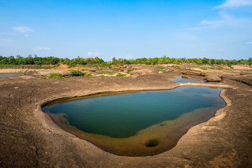 Poster - Natural of Rock Canyon in Mekhong River in Ubon Ratchathani, Thailand