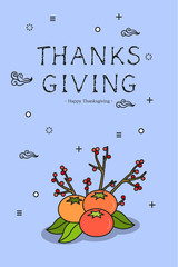 Wall Mural - Thanksgiving Line illustration