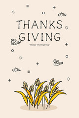 Wall Mural - Thanksgiving Line illustration