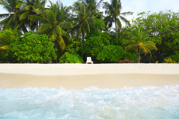 beautiful beach at tropical resort