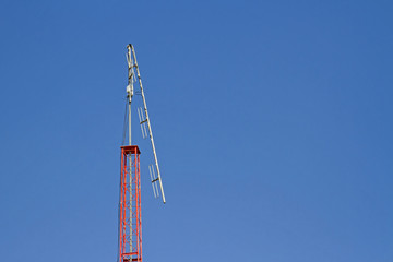 Wall Mural - Broken radio pole with blue sky