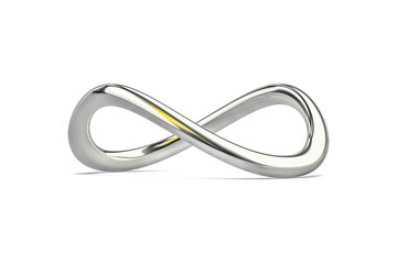 Wall Mural - a chrome infinity sign isolated on white