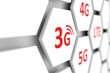 3g wireless internet access blurred background 3D illustration