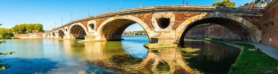 Wall Mural - Panoramique du Pont Neuf sur la Garonne à Toulouse, Occitanie en France