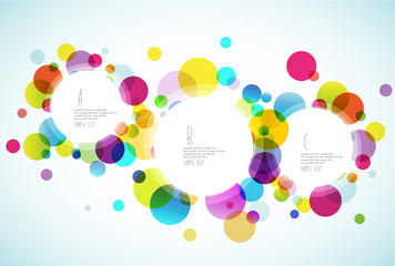 Wall Mural - random colorful bubbles with place for your text.