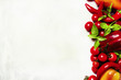 © 5ph - Red peppers, tomatoes and chili, food background, top view