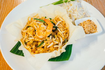 Sticker - Pad thai noodles with shrimp or prawn on top