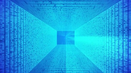 Wall Mural - abstract binary code blue background