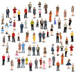 © zolotons - Vector, isolated, silhouette large group of standing people, flat style