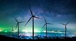canvas print picture - Eco power. Wind turbines generating electricity