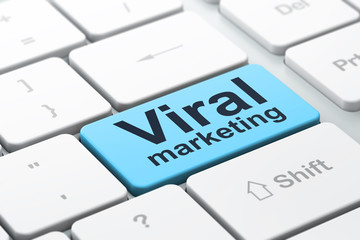 Marketing concept: Viral Marketing on computer keyboard background