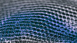 Blue abstract texture from mesh. Artistic detail of hexagonal grid in HD 16x9 ratio. Concept for science, research, technology and industry.