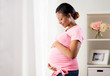 © Syda Productions - happy pregnant woman with big belly at home