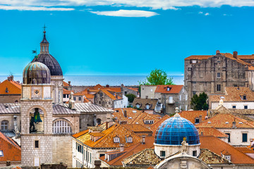 Wall Mural - Dubrovnik town landmarks. / Famous european travel resort in Croatia, Dubrovnik old town, UNESCO World's Heritage Site.