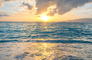 Beautiful sunset at the beach, seascape