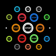 Sticker - Modernes UI design - Stop-Schild