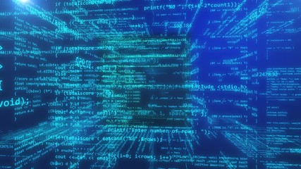 Wall Mural - abstract technology programming code background of software developer. computer scriptor or software