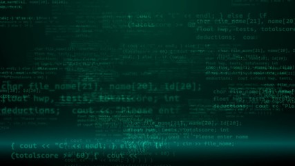 Wall Mural - software programmer code moves in front of the camera. software development concept.
