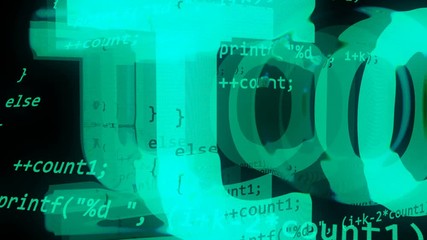 Wall Mural - abstract coding programmer code screen background. software development concept,