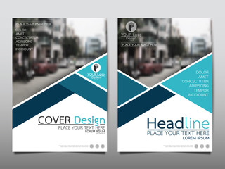 Wall Mural - blue flyer cover business brochure vector design, leaflet advertising abstract background, modern po