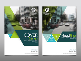 green flyer cover business brochure vector design, leaflet advertising abstract background, modern p