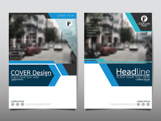 Wall Mural - blue flyer cover business brochure vector design, leaflet advertising abstract background, modern po