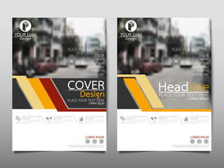 Yellow flyer cover business brochure vector design, Leaflet advertising abstract background, Modern poster magazine layout template, Annual report for presentation.