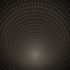 Poster - Illustration of Vector 3D Tunnel. Optical Illusion Vortex Twist Wireframe Background